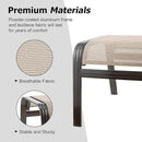 Outdoor Patio Footstools Aluminum Outdoor Ottomans Footrest Small Seating Wicker Furniture Patio Ottoman 2 Pieces Brown by CozyNest Decor