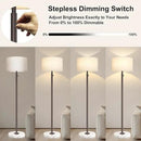 Floor Lamp for Living Room,Dimmable Gold Floor Lamp,Modern Standing Lamp with Marble Base,Tall Standing Lamp for Bedroom, Reading,Office & Kids' Room,LED Bulb Included(Brown) by CozyNest Decor