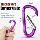 sprookber 4" & 5" Extra Large Aluminum Carabiner D Ring, Caribeener Clips, Spring Snap Hook for Keychain Clip, Set of 4 by TinyTreasures Baby Boutique