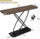 BECHAEO Farmhouse Narrow Console Table for Living Room, 47.4" Rustic Narrow Entryway Table, Sofa Tables Behind The Couch, Industrial Wooden Accent Tables for Hallway, Foyer Walnut by CozyNest Decor