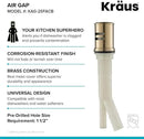 KRAUS Dishwasher Air Gap in Spot Free Antique Champagne Bronze, KAG-2SFACB by CozyNest Decor