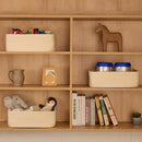 Large Shallow Organizing Baskets 15x11x5.1 Inches - Rope Woven Storage Bins for Bathroom, Shelves, Cube Closet, Beige 2 Packs by CozyNest Decor