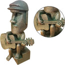 Moai Statue Decor - 6 Inch Easter Island Oranment Resin Stone Decoration for Room Accessories Antique Sculpture for Office Desktop (Play The Guitar) by CozyNest Decor