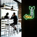 Eat Here Neon Sign Kitchen Neon Signs for Wall Decor with Arrow Guidance Green Orange White Eat Dimmable LED Sign Diner Neon Signs for Wall Bar Restaurant Kitchen Man Cave Decor by CozyNest Decor