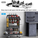 CCCEI Garage Power Tools Organizer Cart with Charging Station, Yellow Floor Standing Rolling Drill and Tools Battery Storage Cart on Wheels. Utility Rack Gift for Men, Husband, Father. by GreenHaven Gardens