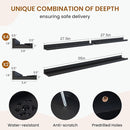 Axeman Picture Ledge Shelf, Floating Shelves for Wall Decor Storage Set of 6, 55 inch Floating Wall Mounted Shelves, Wall Shelves with Lip for Living Room, Bedroom, Nursery, Bathroom, Kitchen, Black by TinyTreasures Baby Boutique