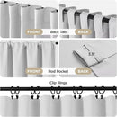 Joydeco 108 Inch 60% Blackout White Curtains 2 Panels,Elegant Soft Sheer Curtains for Bedroom,Thermal Insulated Black Out Drapes for Living Room,Rod Pocket Back Tab Drapes(W37xL108 Inch,Greyish White) by TinyTreasures Baby Boutique