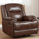 EBELLO Genuine Leather Manual Recliner Chair, Reclining Sofa Chair Couch for Living Room, Bedroom Furniture, Meeting Room, Brown by CozyNest Decor