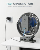 xasla 10000mAh Portable Rechargeable Clip on Fan, 8 inch Battery Operated Fan, 24 Hours Work Time, 4 Speeds Personal Fan, Ideal for Outdoor Camping Golf Cart Home Office Blue by TinyTreasures Baby Boutique