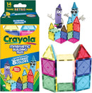 CreateOn Crayola Retro Magnetic Tiles, Building Set for Kids, Magnetic Building Toys for Kids, STEM Travel Toys for Boys and Girls Ages 3+, 14-Piece Set (Retro) by TinyTreasures Baby Boutique