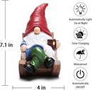 Solar Garden Gnomes Outdoor Statue with Solar Lights,7.1“ Figurine Lights Solar Garden Yard Decorations Outdoor Decorations for Patio,Yard,Lawn Ornament，Mom Gift Unique Housewarming Gifts by CozyNest Decor