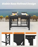 5-Piece HDPE Patio Bar Set, Rectangular Bar Height Table and 4 Adirondack Bar Chairs, All Weather Outdoor Bar Stools Set, Outdoor Bar Table and Chairs Set for Balcony, Pool, Porch, Obsidian by GreenHaven Gardens
