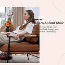 Mid-Century Accent Chair, Soft Armchair PU Leather Lounge Chair with Black Metal Legs, Upholstered Leisure Chair for Living Room Bedroom Reception Room, 1PC, Brown by CozyNest Decor