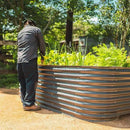 Vego garden 32" Extra Tall Raised Garden Bed Kits,10 in 1 Modular Raised Planter Box for Vegetables Flowers Fruits Oval Metal Raised Garden-Modern Gray by CozyNest Decor