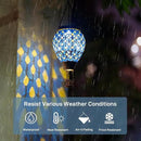 Mosaic Hot Air Balloon Solar Lantern with Flickering Flame, Blue Mosaic Hanging Solar Lantern Lights Outdoor Waterproof for Garden Patio Gifts for Women Mom Grandma by GreenHaven Gardens