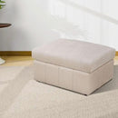 Ottoman Rectangular Storage Ottoman Bench, Flannel Footrest Stool Footstool with Lid for Living Room, Bedroom, Entryway, Beige Pink, 38"x30"x22" by CozyNest Decor
