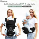 FRUITEAM Baby Carrier Newborn to Toddler, Safety-Certified Waist Stool with Hip Seat, Ergonomic 6-in-1 Baby Carrier with Head Support, Adjustable & Removable Baby Holder for All Seasons, Black by TinyTreasures Baby Boutique