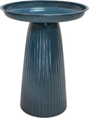 Sunnydaze Gleeful Garden Metal Bird Bath for Outdoors - Large Decorative Iron Birdbath - 23-Inch - Blue Glaze by GreenHaven Gardens