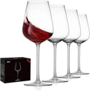 JBHO Hand Blown Italian Style Crystal Bordeaux Wine Glasses - Great Gift Packaging - Red Wine Glasses Lead-Free Premium Crystal Clear Glass - Set of 4-18 Ounce by CozyNest Decor