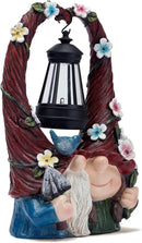 Outdoor Couple Gnome Decorations with Solar Light Lantern Double Cute Gnomes Resin Statues Outdoor Decor Gifts for Valentine's Day Anniversary(Couple Gnome) by GreenHaven Gardens