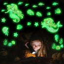 Glow in The Dark Stars Mermaid Wall Decals, Turtle Ocean Fish Stickers for Ceiling, DIY Wall Decor for Nursery Playroom Living Room, Birthday Christmas Gift by CozyNest Decor