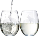 Set of 2 Dog Stemless German Shepherd Wine Glasses