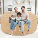 5FT Bean Bag Chair, Large Bean Bag Chairs with Memory Foam Filled, Fluffy Beanbag Sofa with Dutch Velvet Cover, Round BeanBag Chairs for Living Room, Playroom - Khaki by TinyTreasures Baby Boutique