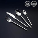 24 Piece Silverware Set For 6 Heavy duty 18/10 Stainless Steel Flatware Set Modern Design Knife/Fork/Spoon Mirror Polished Dishwasher Safe Cutlery Set with Gifts by CozyNest Decor