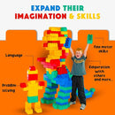 Big Blocks for Kids Ages 4-8 — Indoor & Outdoor Blocks for Kids Games — Large Building Blocks (192 pc) Jumbo Set by TinyTreasures Baby Boutique