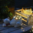 Cat Garden Figurines Outdoor Decor Solar Statue with Succulent and LED Lights for Patio Lawn Yard Art Decoration Housewarming Garden Gift by CozyNest Decor