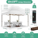 COBIZI 10x15 Pop Up Canopy Tent Heavy Duty with Sidewall, Commercial Outdoor Easy Pop Up Gazebo for Party Wedding All Weather Waterproof UV 50+ with Roller Bag(Leg Upgraded),White by GreenHaven Gardens