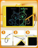Bravokids LCD Writing Tablet for 3-8 Year Old Girls and Boys - 10 Inch Electronic Doodle Board Drawing Pad, Educational Birthday Gift for Kids and Toddlers (Yellow) by TinyTreasures Baby Boutique