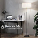 2-Light Floor Lamp, Mid Century Floor Lamp with White Fabric Shade, Standing Lamp Tall Lamp for Living Room Bedroom, 3 Color Temperatures 9W Bulb Include by CozyNest Decor