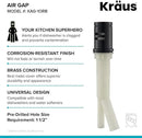 KRAUS Dishwasher Air Gap in Oil Rubbed Bronze, KAG-1ORB by CozyNest Decor