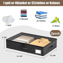 Underbed Storage With Wheels, No Assembly Required - 5.5 Inch Height Black Underbed Bins, Low Profile Rolling Shoe Storage Containers for Dorm by CozyNest Decor