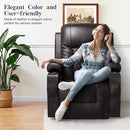 Recliner Chairs for Adults, FSC Certified Massage Rocker with Heated Modern Ergonomic Lounge 360 Degree Swivel Single Sofa Seat Living Room Lounge Recliners Brown by CozyNest Decor