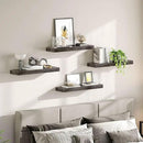 HOOBRO Floating Shelves for Wall, Wall Mounted Shelf Set of 2, 23.6" Hanging Shelf with Invisible Brackets, for Wall in Bathroom, Bedroom, Toilet, Kitchen, Living Room, Office, Charcoal Gray BC60BJ01 by CozyNest Decor