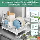 MOUKABAL Dish Drying Rack - Stainless Steel Dish Rack, Dish Racks for Kitchen Counter, Drying Rack Kitchen with Removable Utensil Holder, Drainboard and Glass Organizer (White) by CozyNest Decor