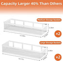 Spice Rack Wall Mount, 4 Pack Wall Spice Rack & Hanging Storage Baskets Organizer Wall Mount, Large Capacity Metal Spice Shelf for Kitchen Cabinet, Pantry Doors, Bathroom, Shower, Home Decor by CozyNest Decor