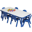 Children’s Factory Baseline Preschool 60" x 30" Rectangular Table & Chair Set - Solid Blue - AB74620PB by CozyNest Decor