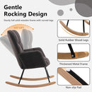 NIOIIKIT Nursery Rocking Chair Teddy Upholstered Glider Rocker Rocking Accent Chair Padded Seat with High Backrest Armchair Comfy Side Chair for Living Room Bedroom Offices (Dark Grey) by TinyTreasures Baby Boutique