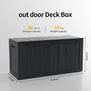 80 Gallon Outdoor Storage Box Waterproof Lockable Resin Deck Box Large, Patio Storage Bin for Pool Accessories Cushion Furniture, Garden Tools, UV-Resistant Outside Delivery Black by GreenHaven Gardens