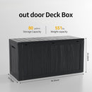 80 Gallon Outdoor Storage Box Waterproof Lockable Resin Deck Box Large, Patio Storage Bin for Pool Accessories Cushion Furniture, Garden Tools, UV-Resistant Outside Delivery Black by CozyNest Decor