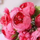 Duovlo Springs Flowers Artificial Silk Peony Bouquets Wedding Home Decoration,Pack of 1 (Spring Pink) by CozyNest Decor