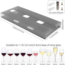 4 Pcs Wine Glass Holder Under Cabinet,Plastic Stemware Rack Punch-free Hanger Under Counter for Bar,Kitchen and Restaurant(Grey) by CozyNest Decor