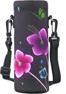 RICHEN Neoprene Water Bottle Carrier Bag with Adjustable Shoulder Strap,Insulated Water Bottle Cover for Stainless Steel/Glass/Plastic Bottles by TinyTreasures Baby Boutique