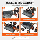 VEVOR 1200lbs 7Cu.Ft. Garden Dump Cart with 2-in-1 Convertible Handle and 13in All Terrain Wheels, Heavy Duty Poly Yard Dump Wagon Utility ATV Trailer Dump Cart Tow Behind for Lawn Mower Tractor by GreenHaven Gardens