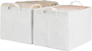 StorageWorks Storage Bins, Fabric Storage Bins for Shelves, Large Storage Baskets with Metal Frame, Closet Baskets and Bins with Handles, Gray and White Stripes, 2-Pack by CozyNest Decor