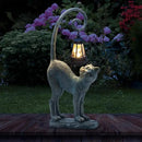 Resin Cat Statue with Solar Lantern, Eye-catching Garden Sculpture Decor，15.3" Height Outdoor Figurine for Garden Yard Patio Decorations，Birthday Gifts by GreenHaven Gardens