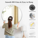Fabuday Silver Round Mirror 30 Inch - Big Circle Mirror for Bathroom, Living Room, Hallway, Entryway, Matte Aluminum Frame Circular Mirrors for Wall Decor by CozyNest Decor